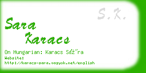 sara karacs business card